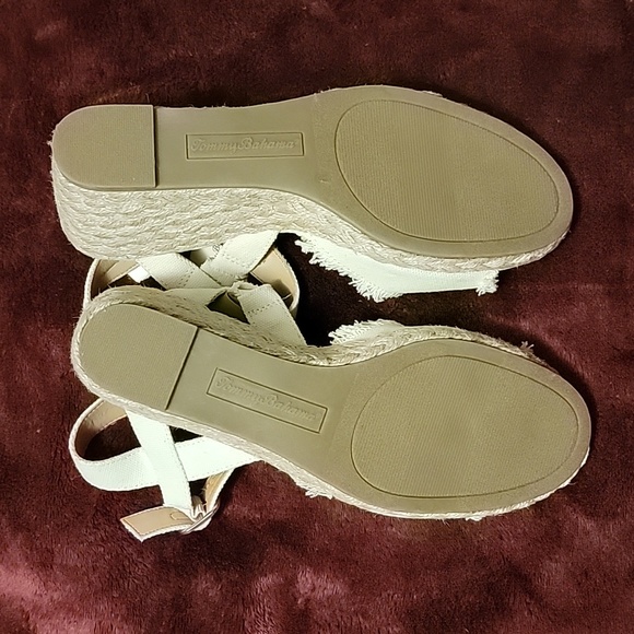 Nwt 8.5 Tommy Bahama Tan Distressed Wedges - Picture 3 of 3